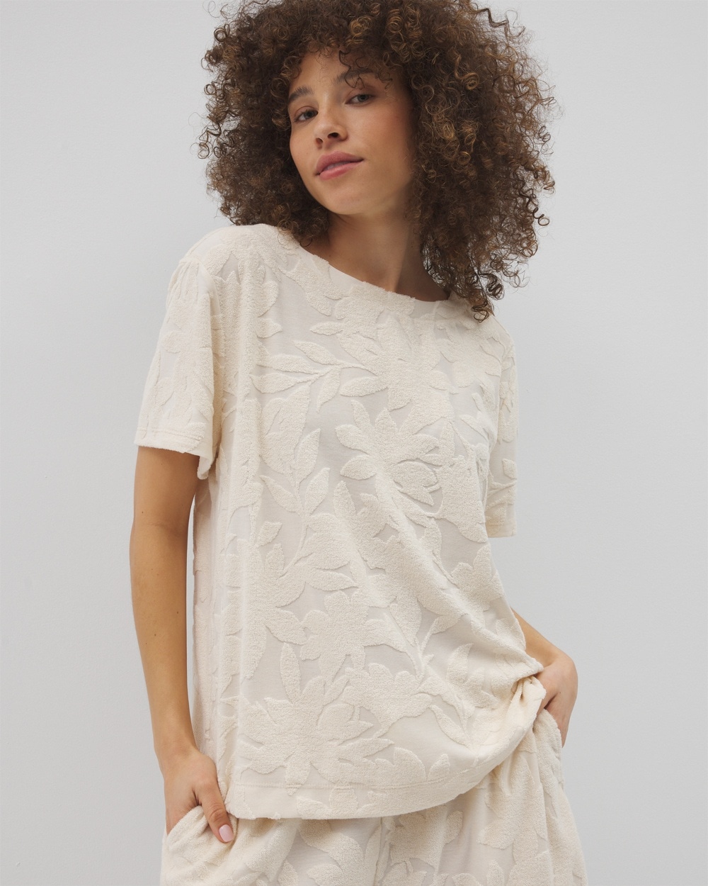 24/7 Jacquard Terry Short Sleeve Top