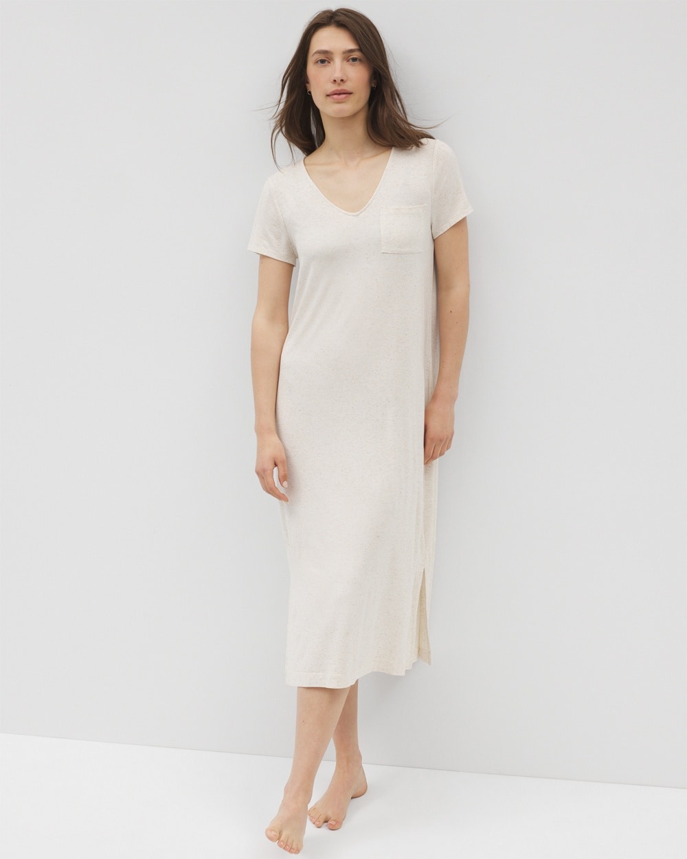 Cool Nights Slub Short Sleeve Long Sleepshirt