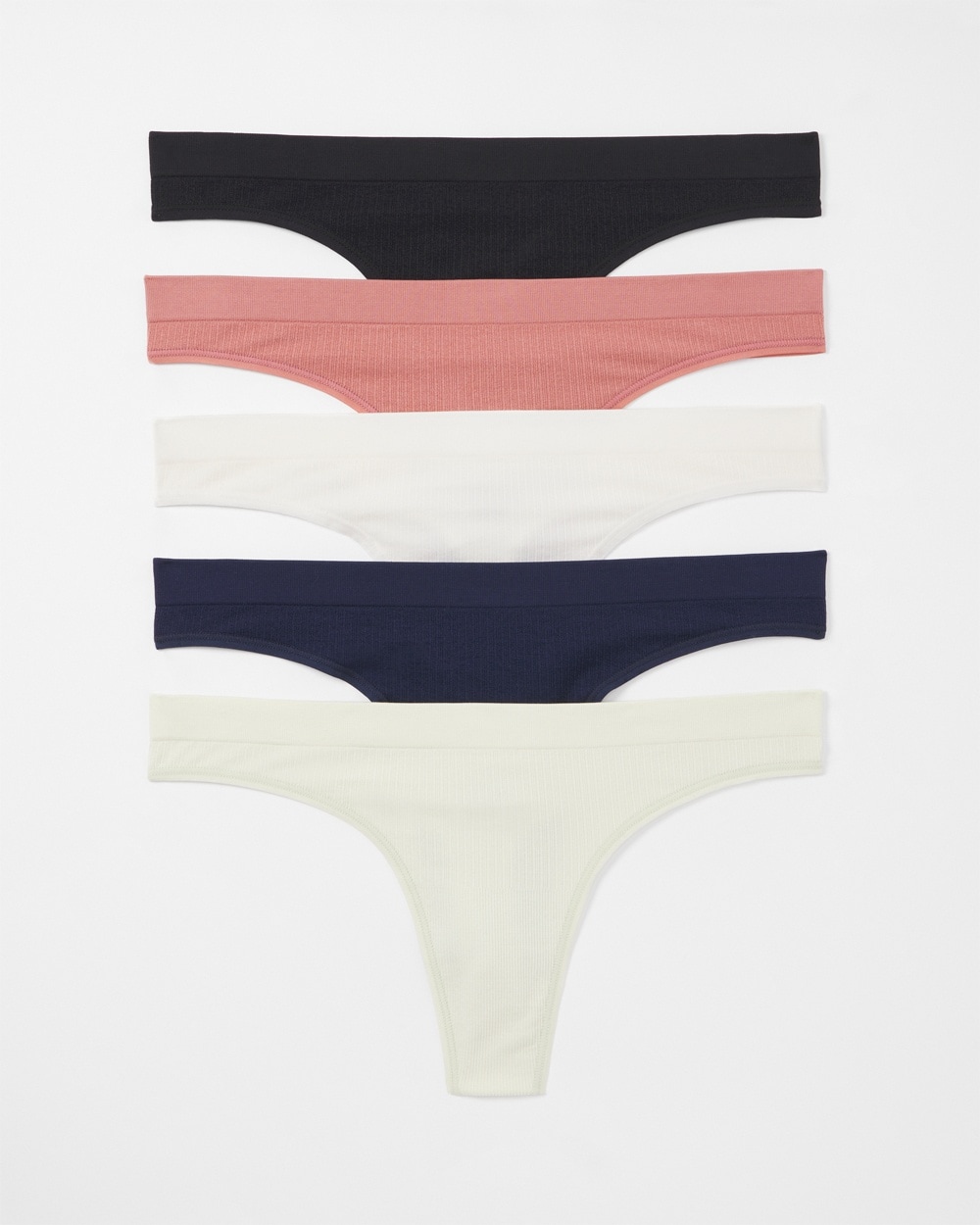 Seamless Rib Thong Panty 5 Pack
