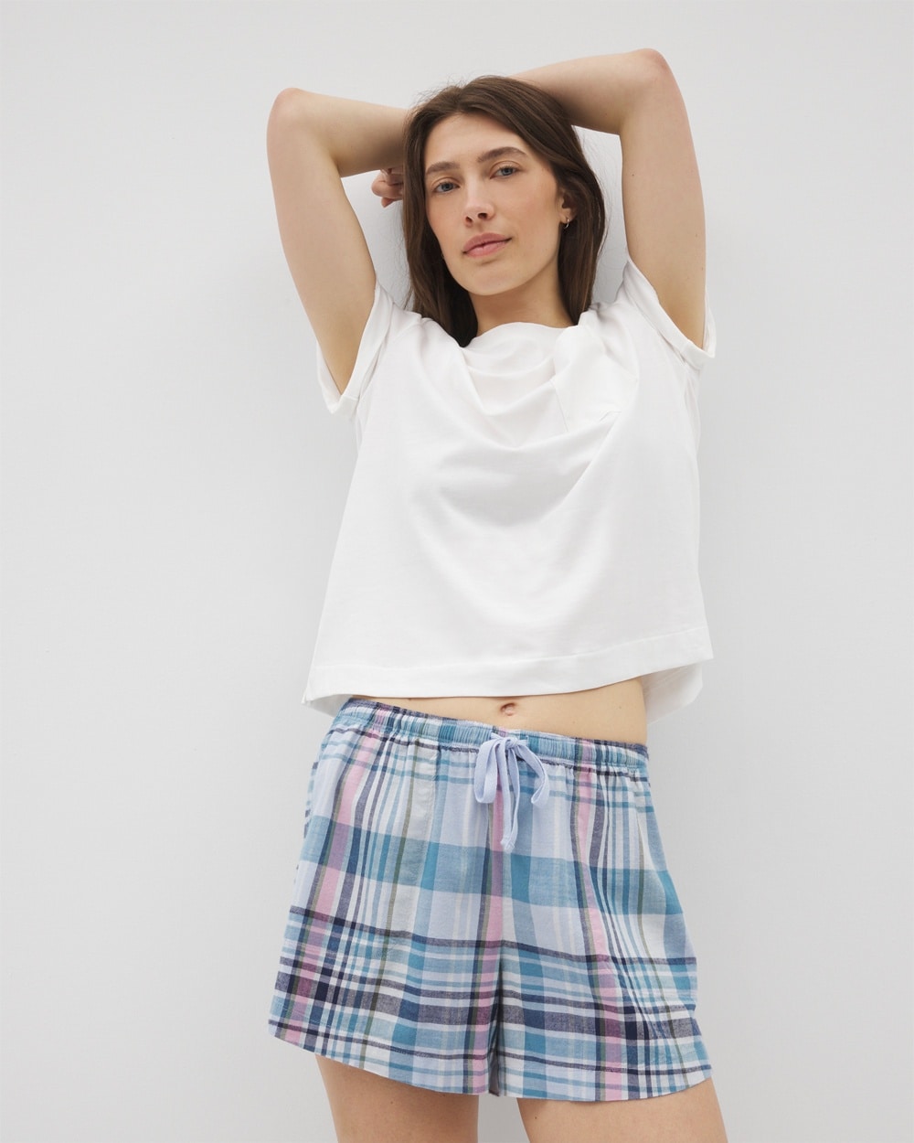 Textured Cotton Printed Pajama Short