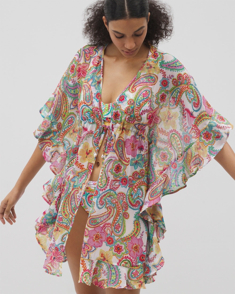 Bleu Rod Beattie All Set For Summer Chiffon Ruffle Caftan