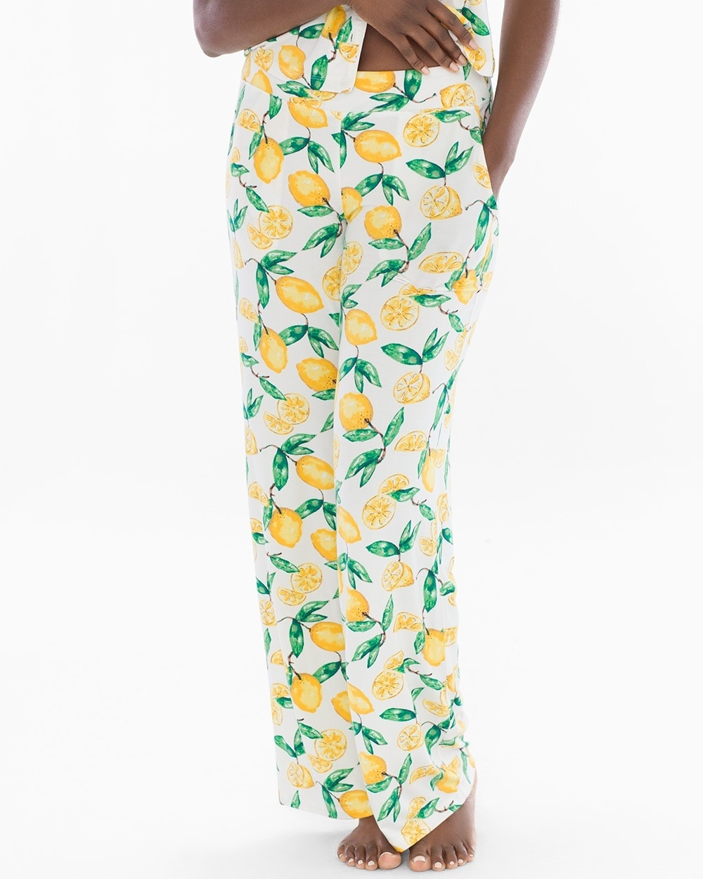 Cool Nights Pajama Pants Lemon Citrus Ivory