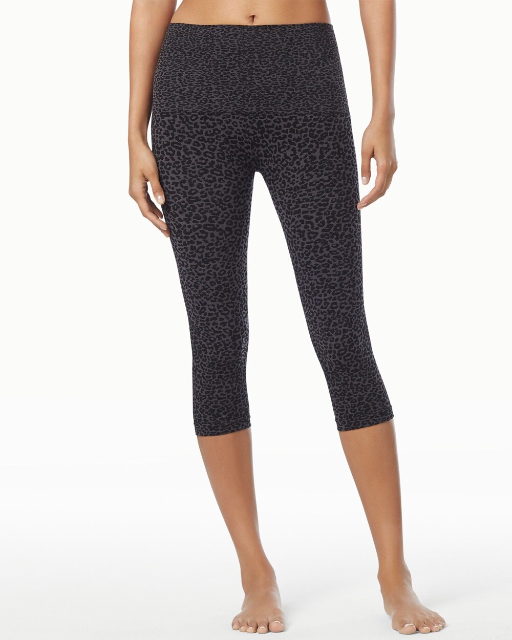 Slimming Crop Legging Luxe Leopard Black - Soma