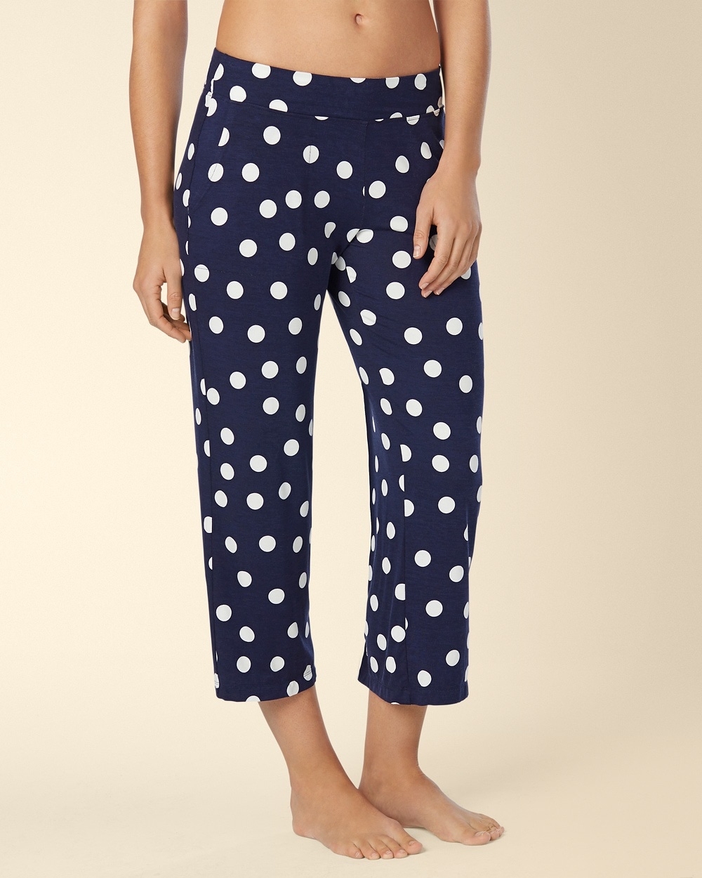 Embraceable Cool Nights Crop Pajama Pant Joyful Dot Navy