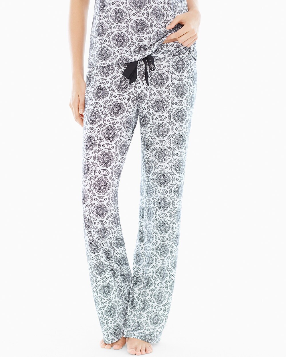 Embraceable Cool Nights Pajama Pants Tall Inseam Ornate Tile Geo