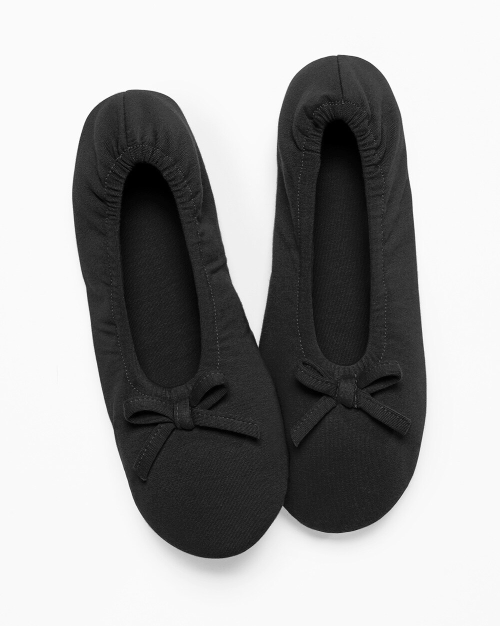 black satin ballet slippers