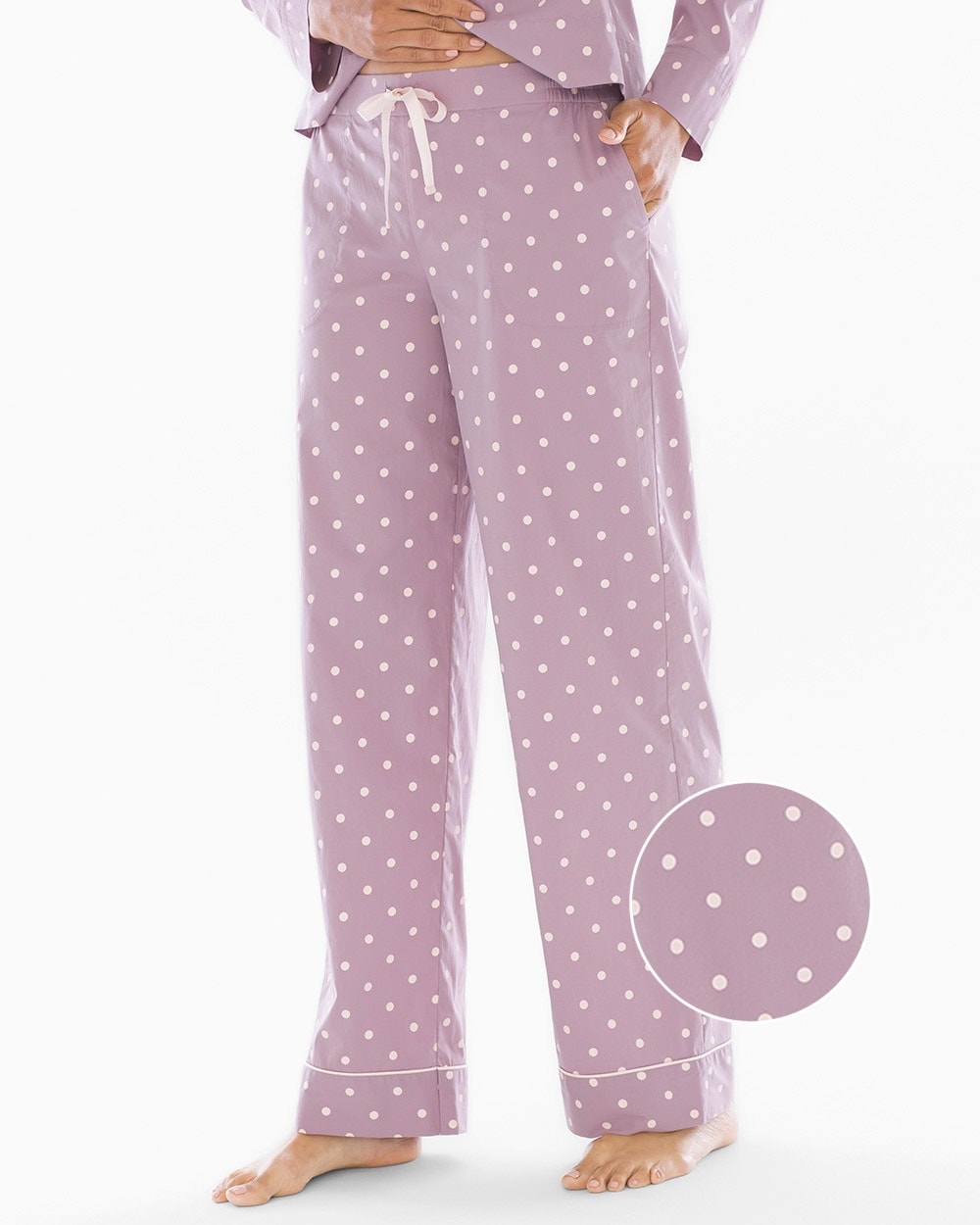 Cool Cotton Stretch Woven Pajama Pants Winsome Dot Elderberry