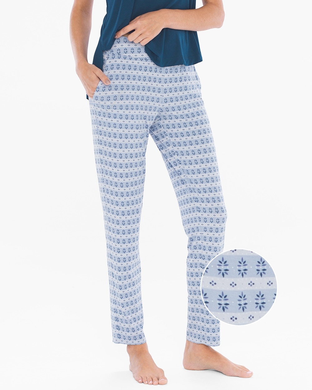 Cool Nights Mix and Match Ankle Sleep Pants Alpine Leaves Eventide