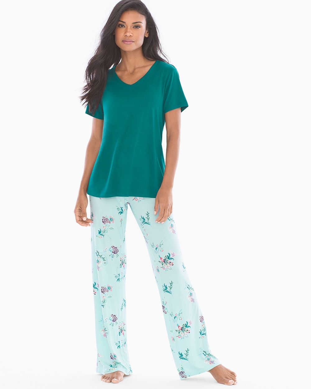 Cool Nights Short Sleeve/Pants Pajama Set Pastoral Paisley Ivy