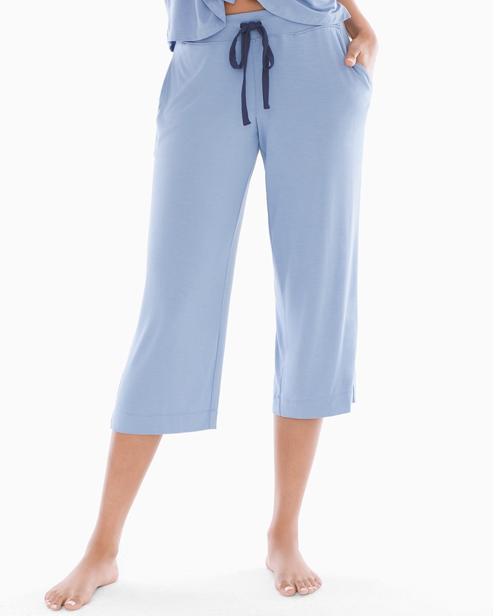 Cool Nights Crop Pajama Pants Blue Stone