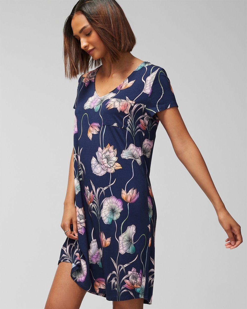 Cool Nights Short-Sleeve Sleepshirt - CROSS MY HEART IVORY - WA