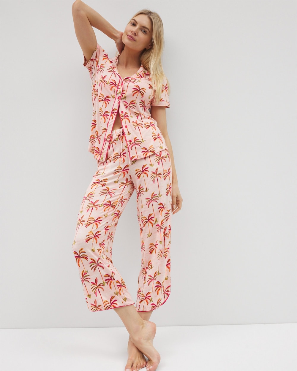 Cool Nights Piped Crop Pajama Pants