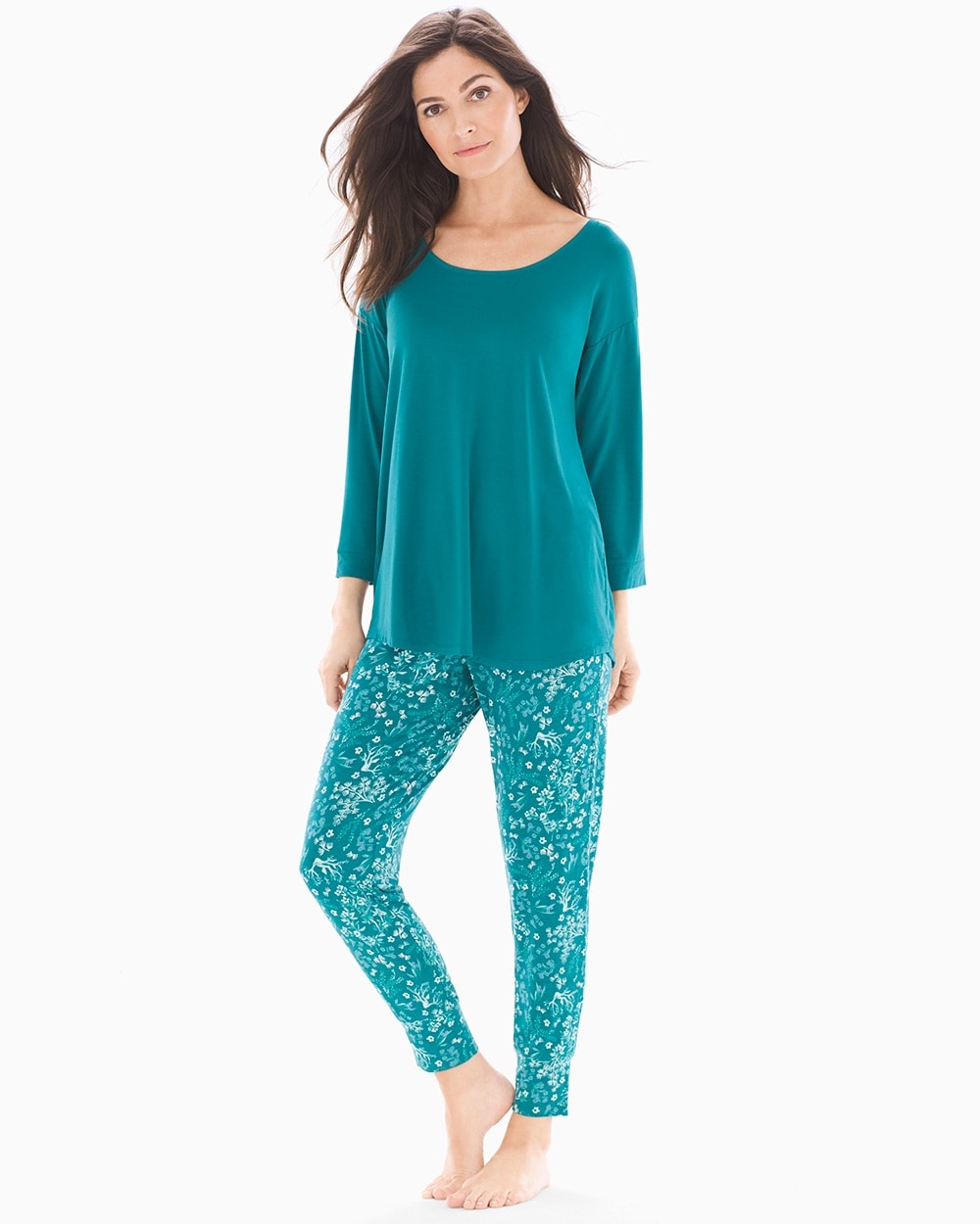 Cool Nights Relaxed Fit Pajama Set Garden Gem Green