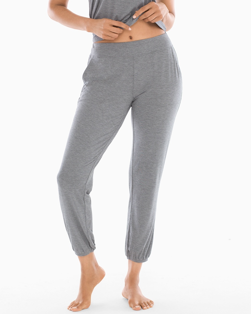 Cool Nights Banded Ankle Pajama Pants Heather Graphite