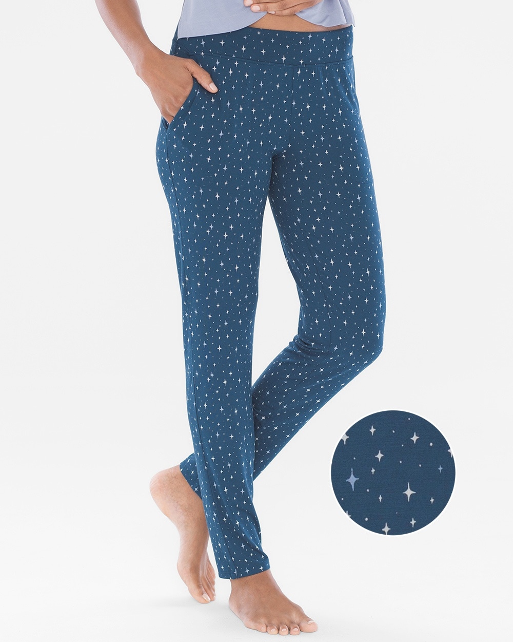 Cool Nights Mix and Match Ankle Sleep Pants Night Sky Starry Night