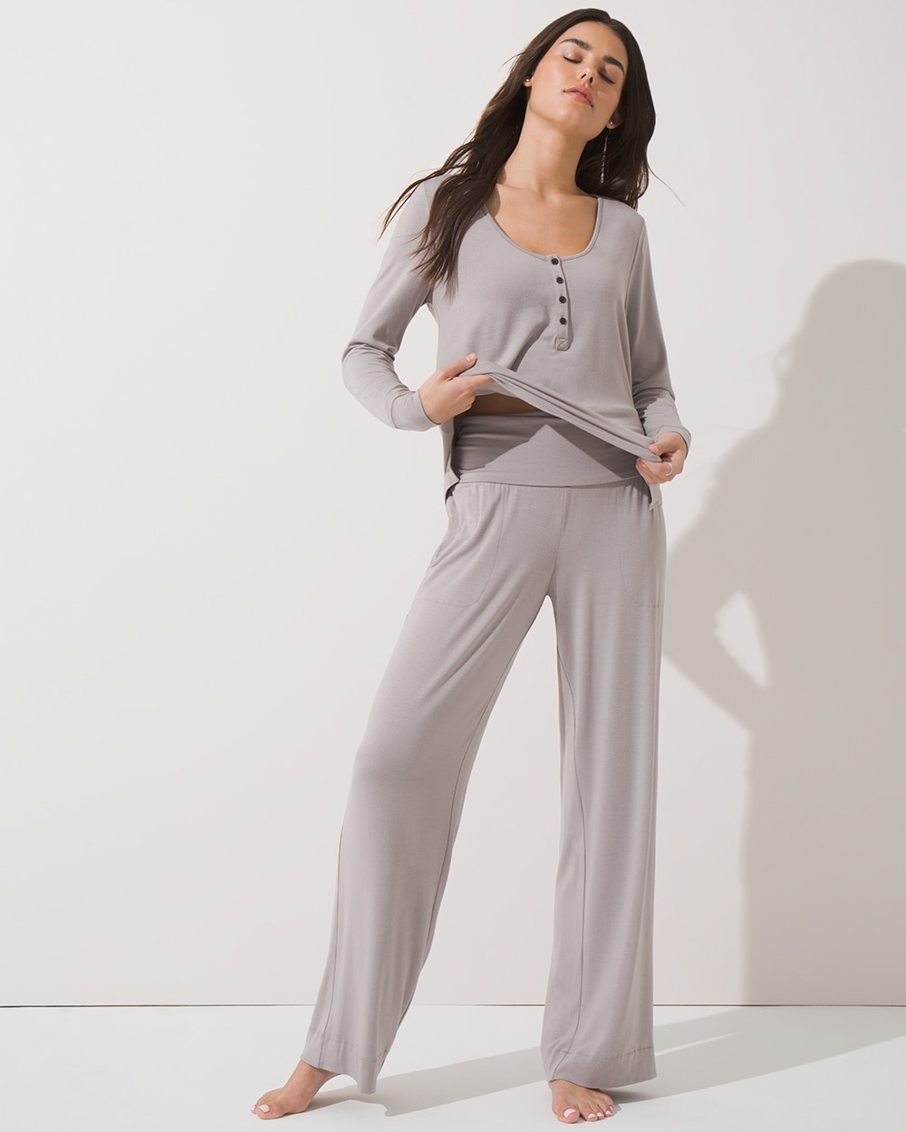 Everyday Bra-less Modal® Fabric Loungewear set in Gray (With in-built