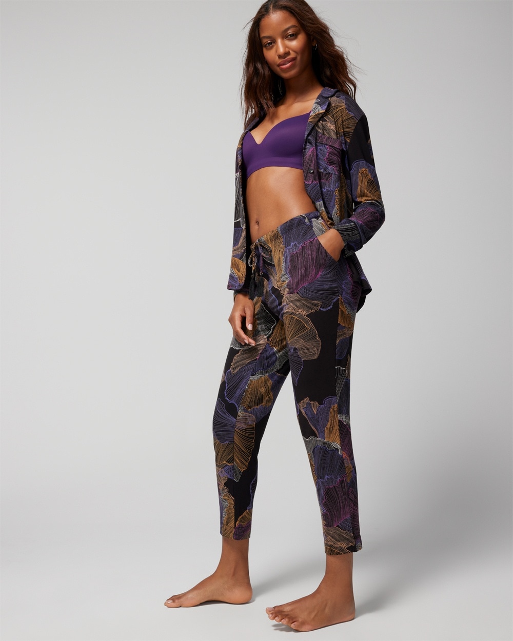 Cool Nights Tassel-Tie Ankle Pajama Pants