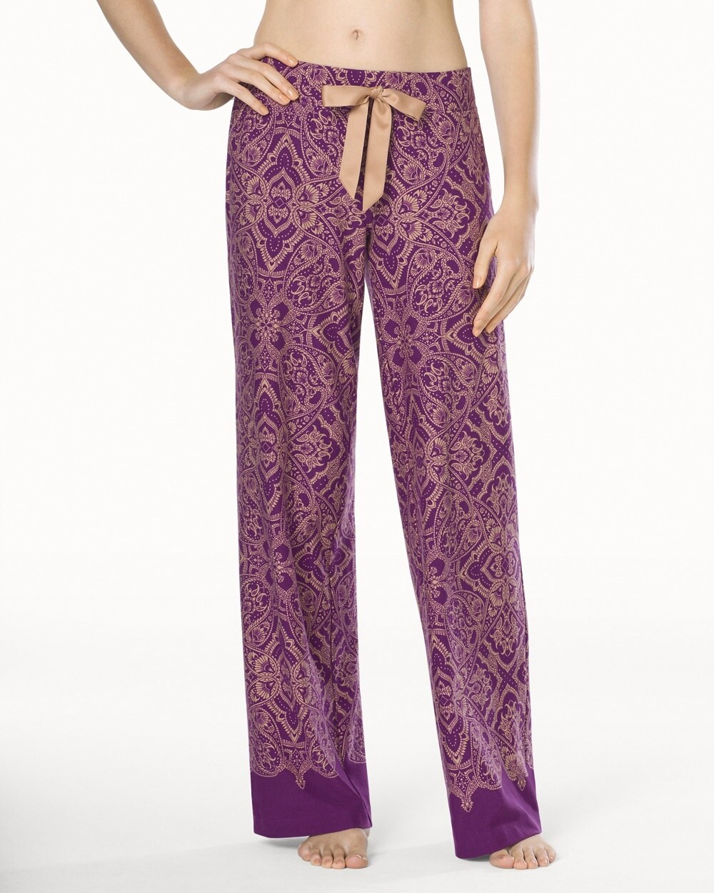 Embraceable Short Inseam Pajama Pants Precise Tile Majestic Border SH