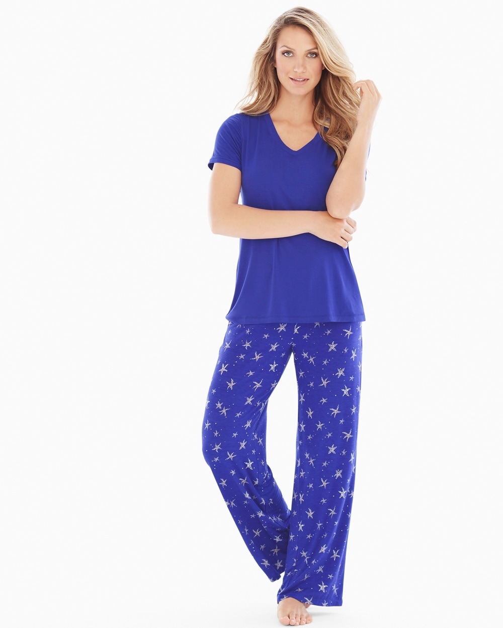 Cool Nights Pajama Set Starfish Royal Blue