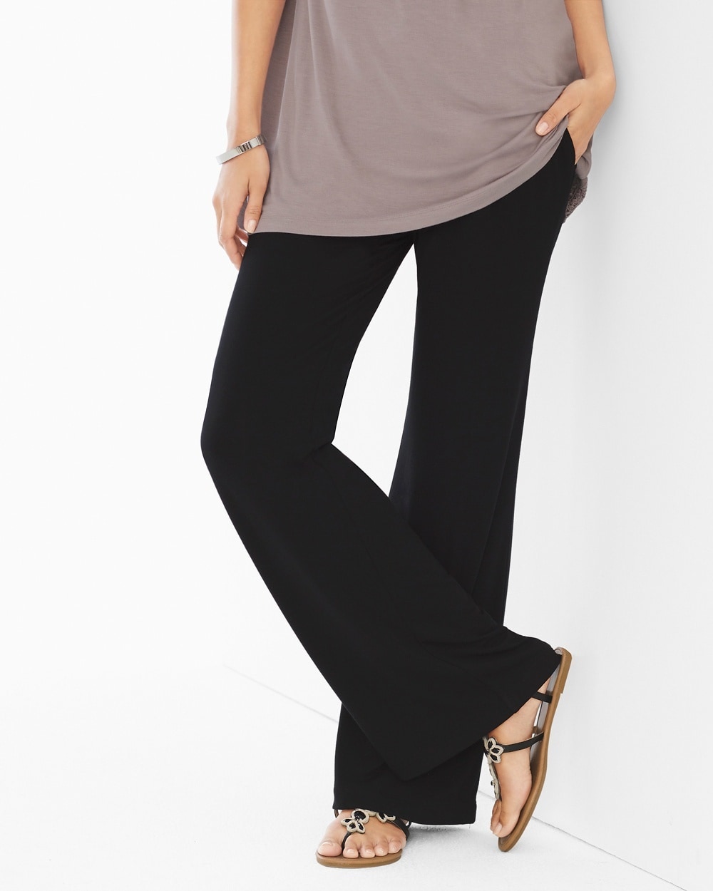 Live. Lounge. Wear. Soft Jersey Wide-Leg Pants Black