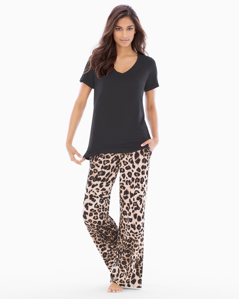 Cool Nights Pajama Set Lovely Leopard Natural