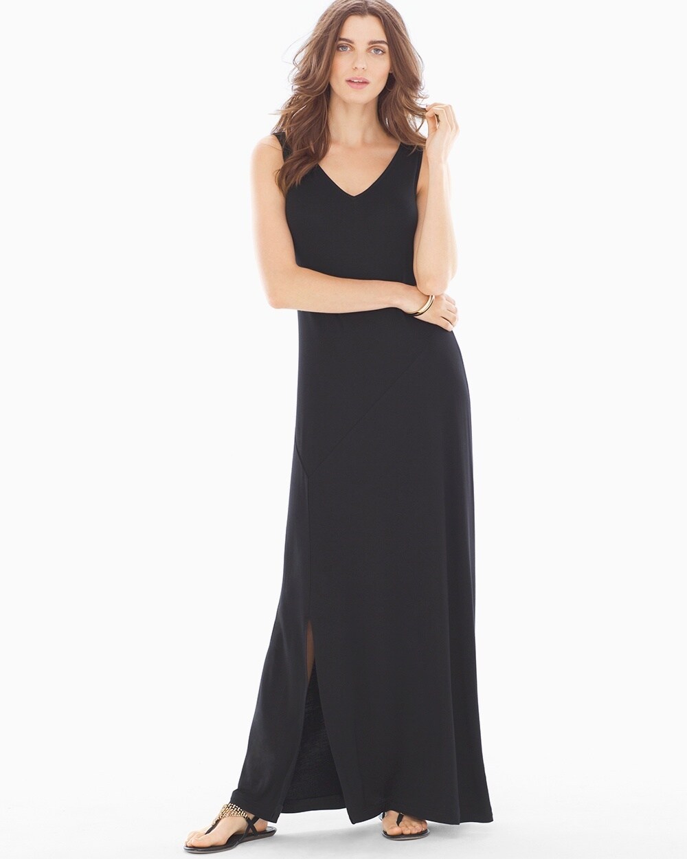 Front-Slit Maxi Dress Black RG