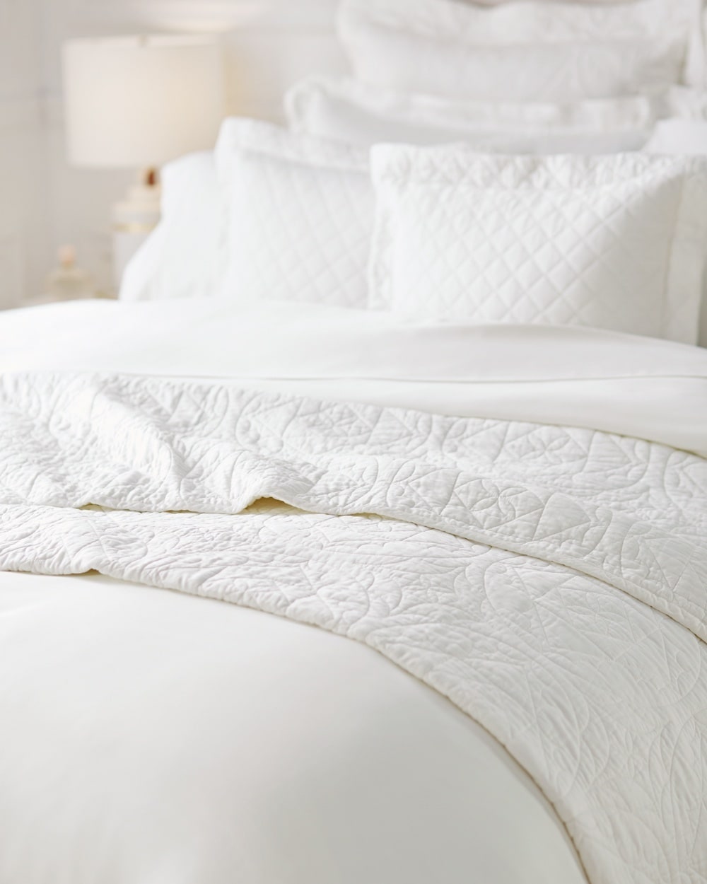 Viscose from Bamboo Luxe Quilted Coverlet Ivory