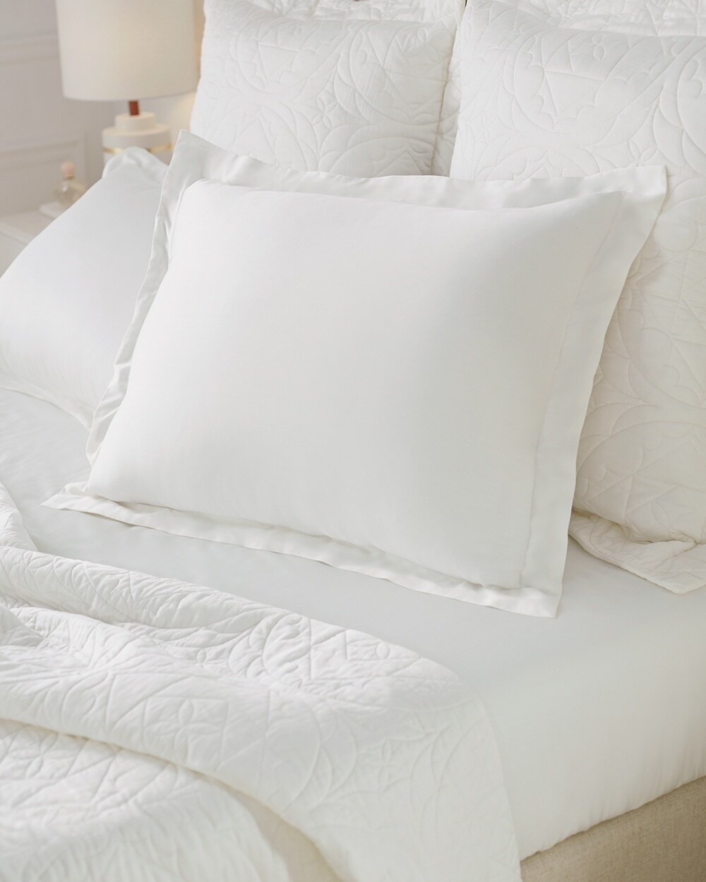 Viscose from Bamboo Luxe Sateen Standard Pillow Sham Set Ivory