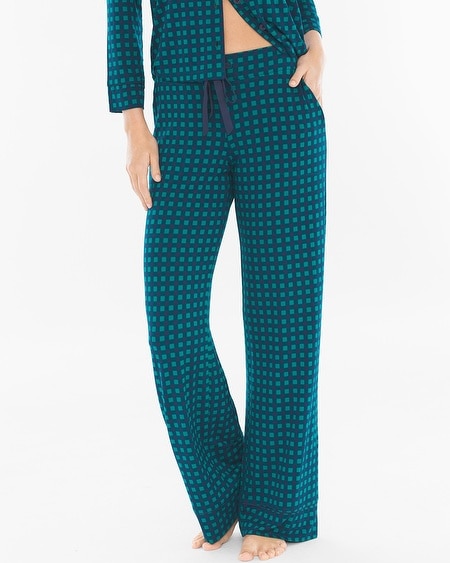 Cool Nights Pajama Pants Arbor Plaid Green Envy RG Soma