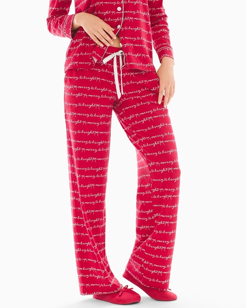 Embraceable Pajama Pants Merry & Bright Words Ruby