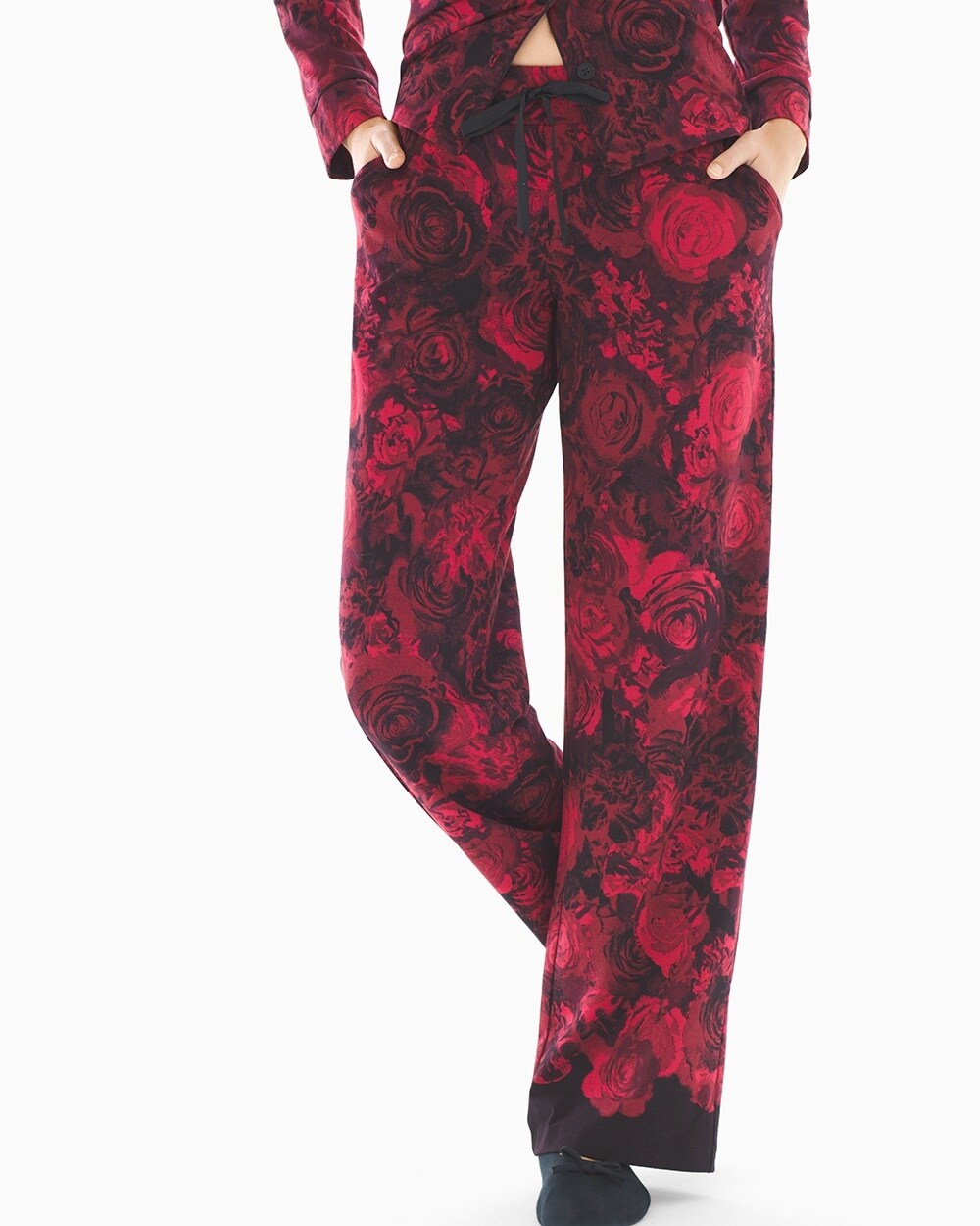 Embraceable Pajama Pants Noble Rose Border Ruby TL