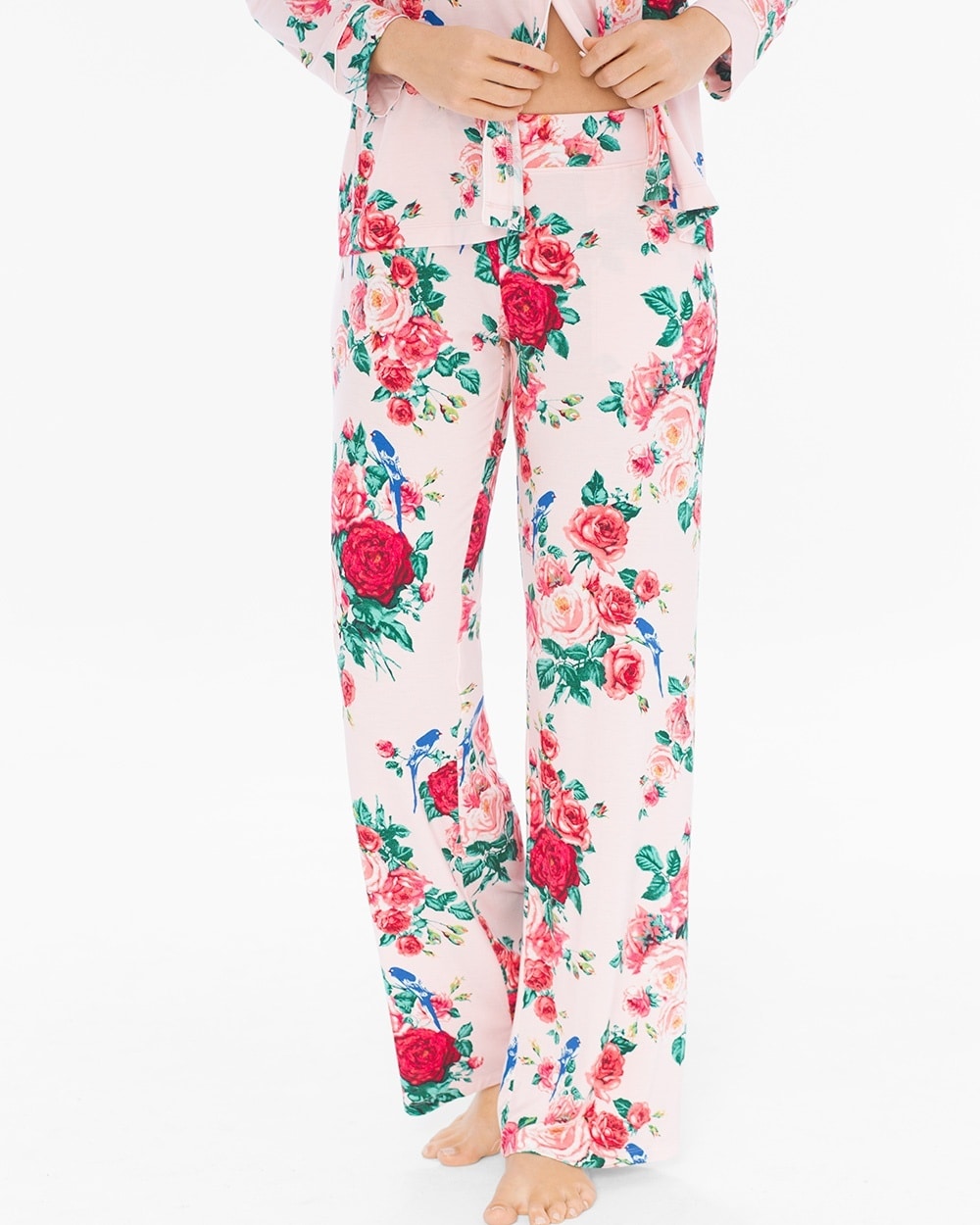 Cool Nights Pajama Pants Floral Fancy Pink