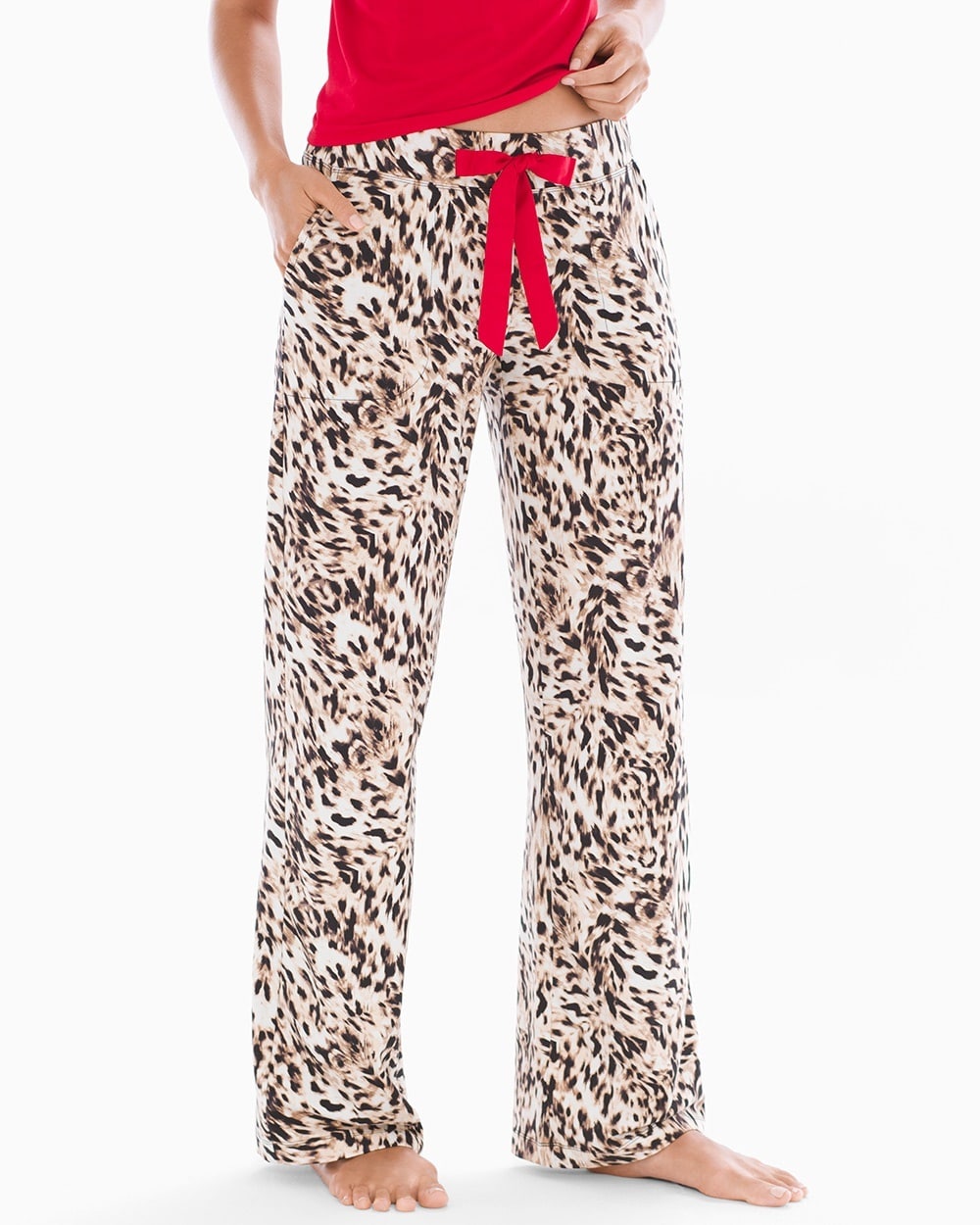 Embraceable Pajama Pants Textured Cat Deep Taupe TL