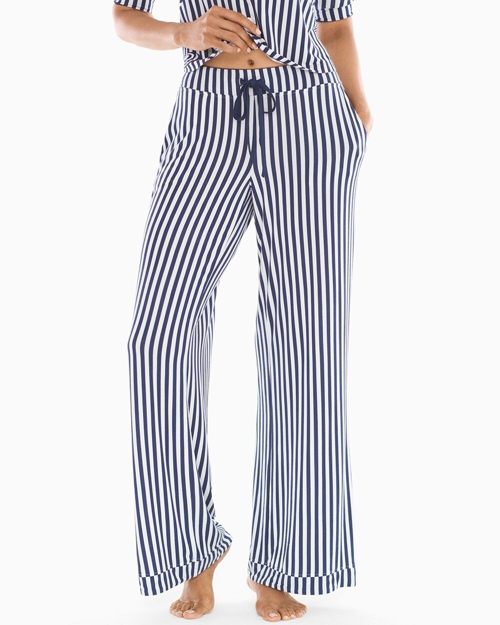 Cool Nights Pajama Pants Poised Stripe Navy