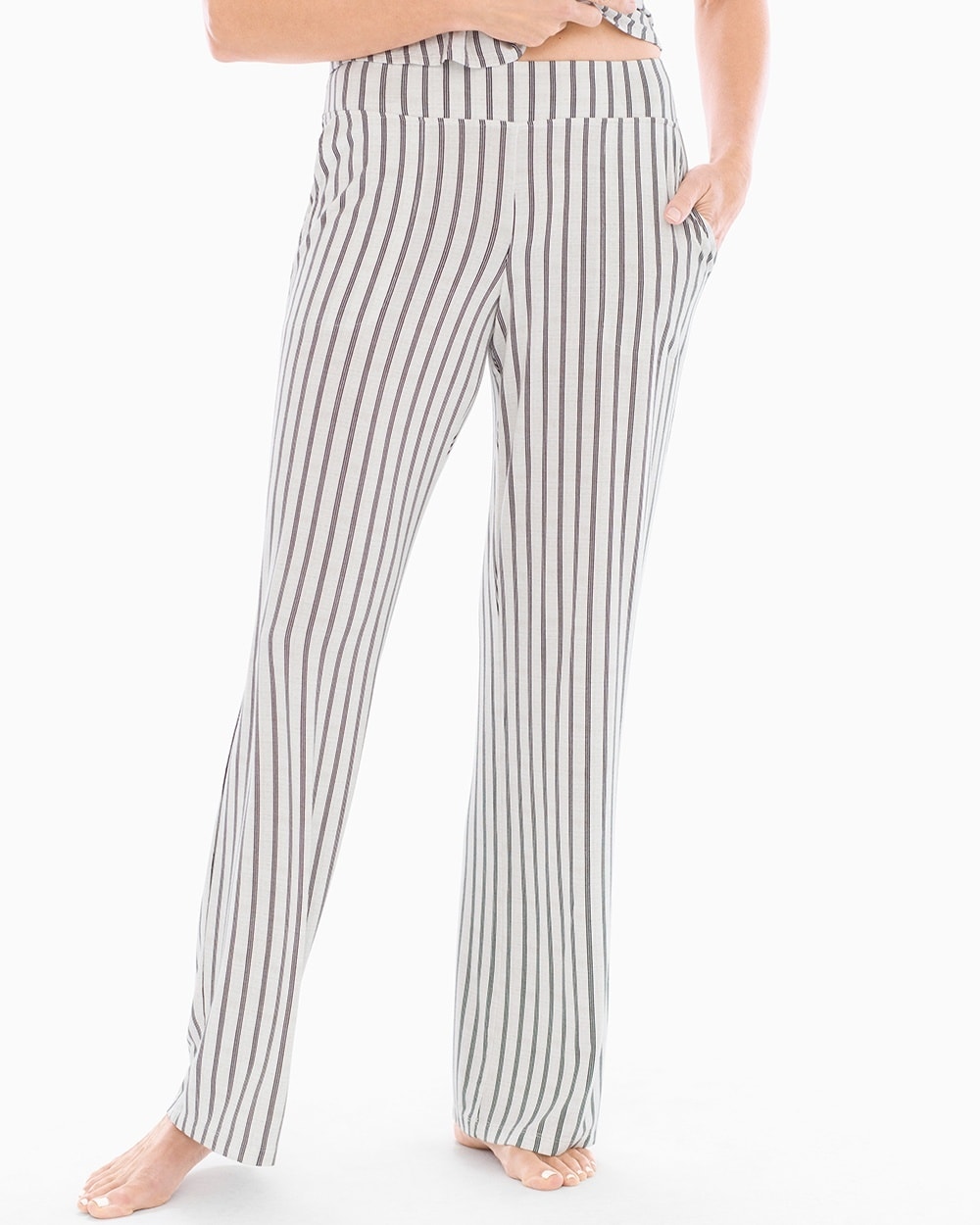 Cool Nights Pajama Pants Heritage Stripe Ivory TL