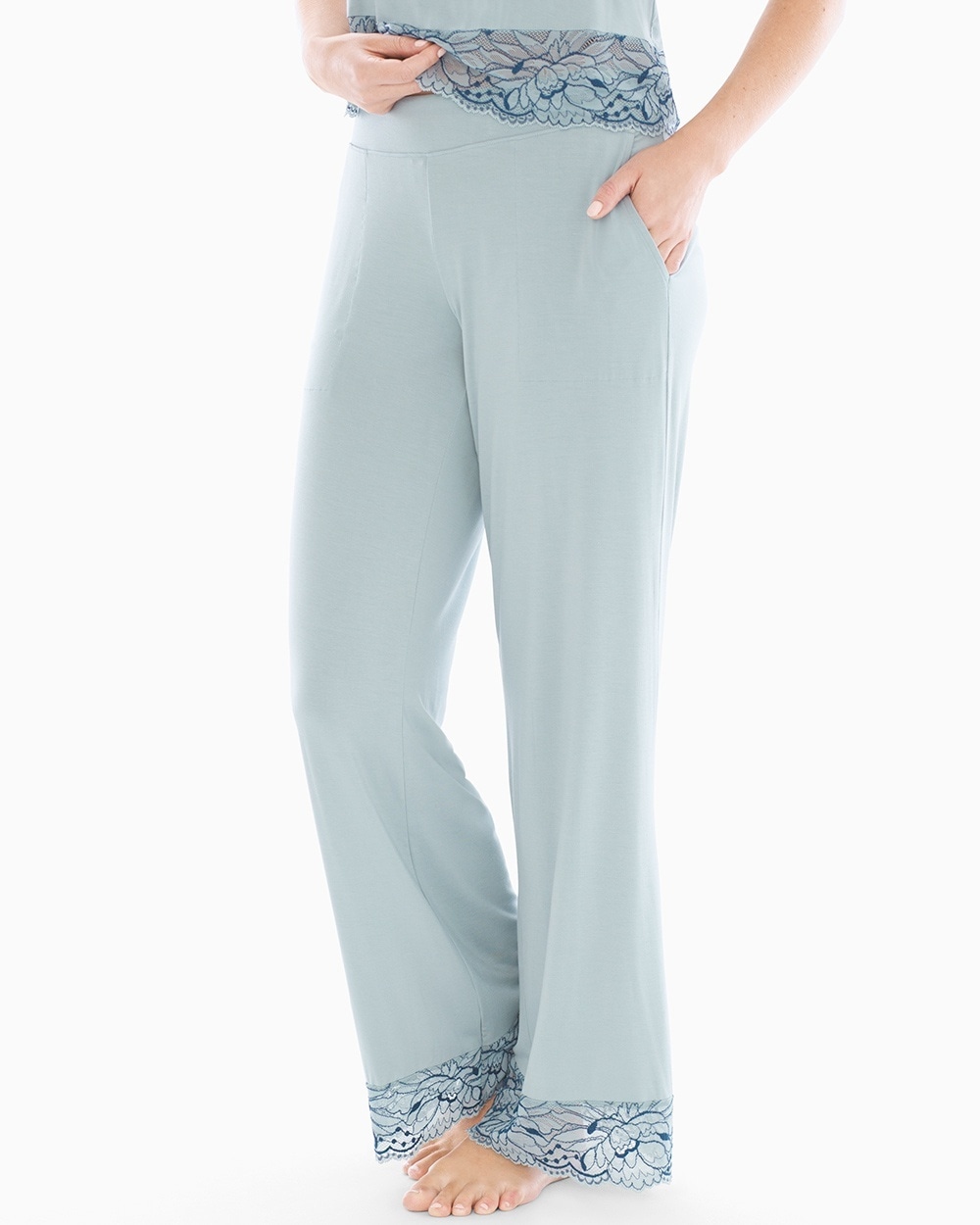 Cool Nights Lace Trim Pajama Pants Slated