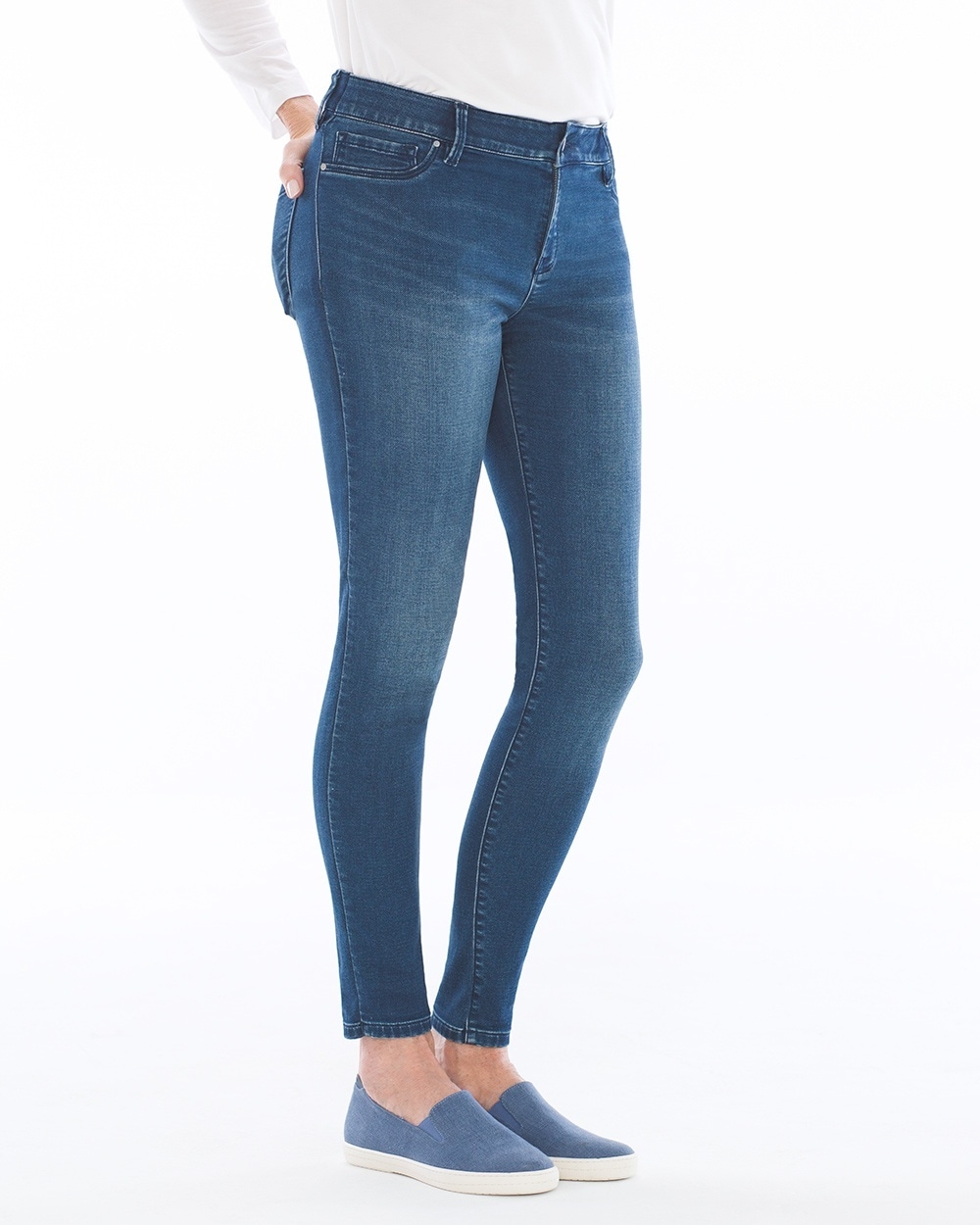 Style Essentials Slimming 5 Pocket Jeans Indigo