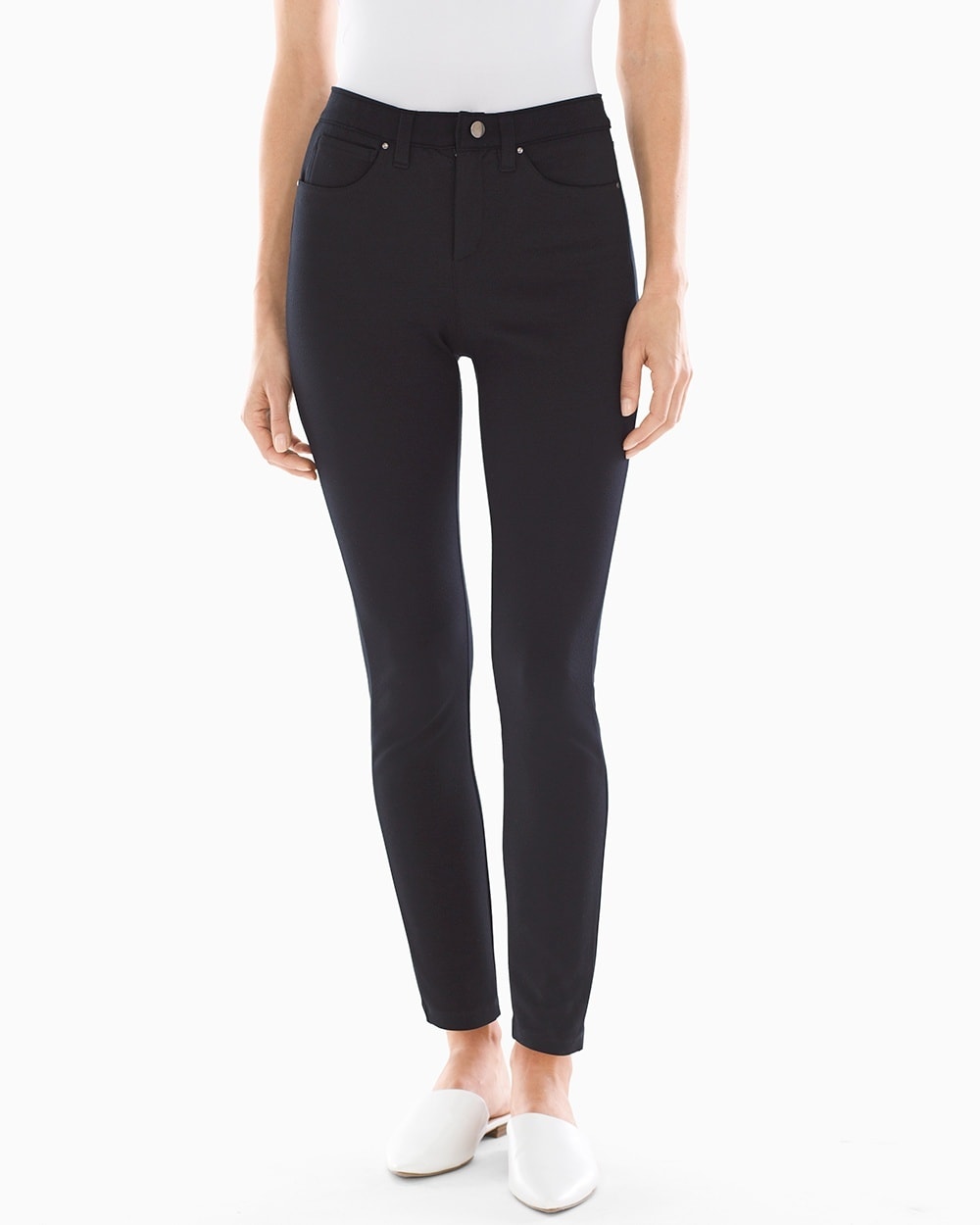 Style Essentials Slimming 5 Pocket Ponte Pants Black