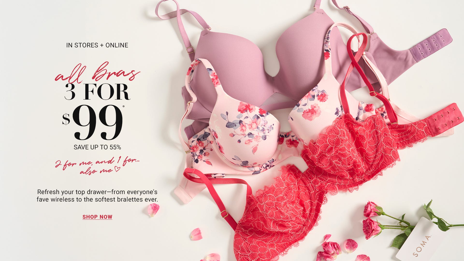 3 for $99 Bras
