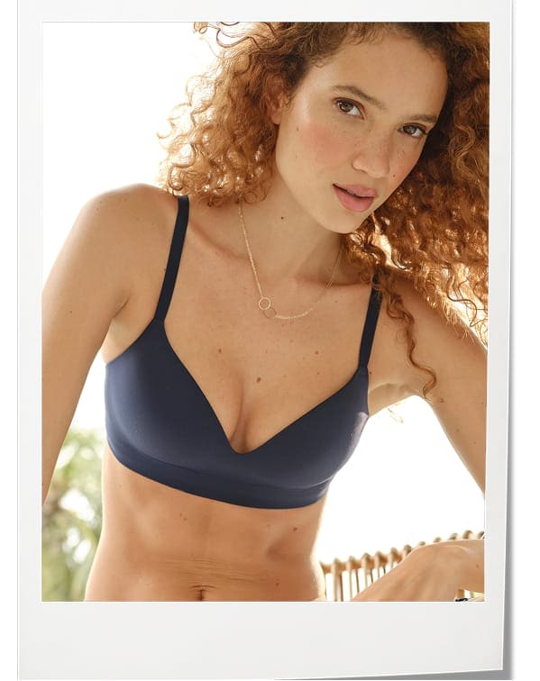 Wirefree Navy Bra