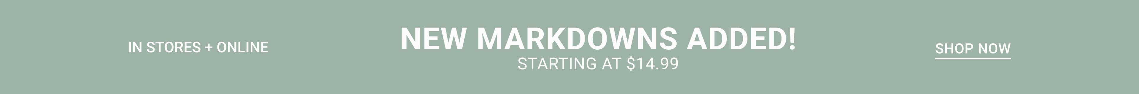 New Markdowns Added