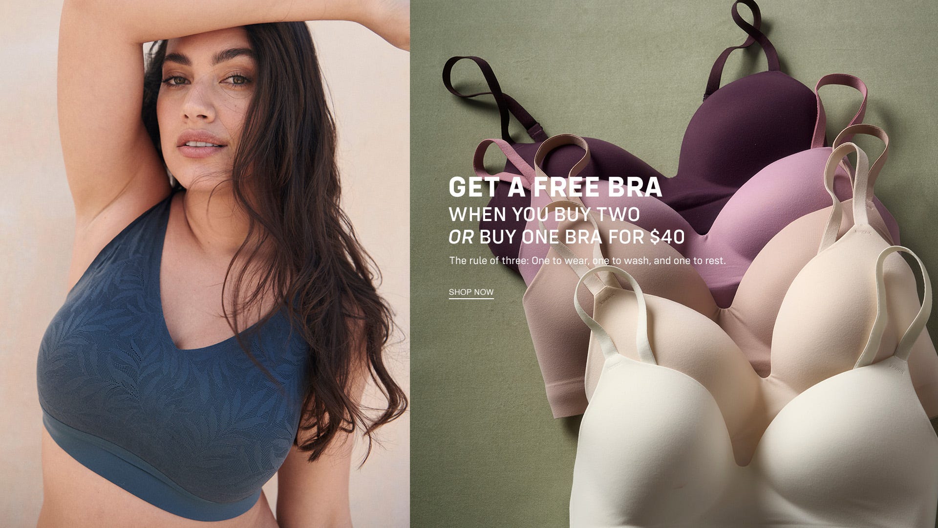 Get a Free Bra When you Buy Two or Buy One Bra for $40