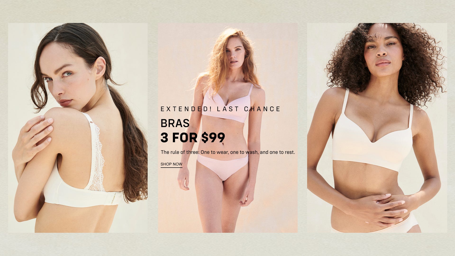 Extended Bras 3 for $99