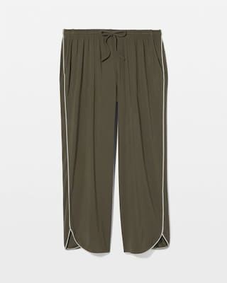 Solid Piped Crop Pajama Pant click to view larger image.
