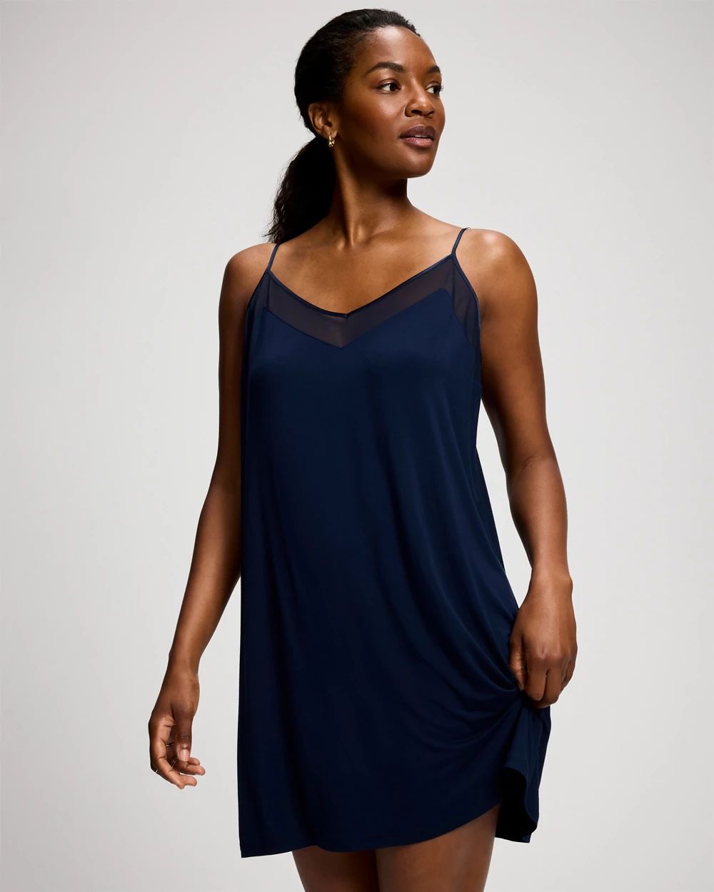 Mesh Trim Chemise