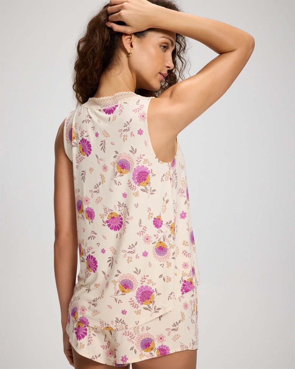 Macrame Trim Relaxed Pajama Tank