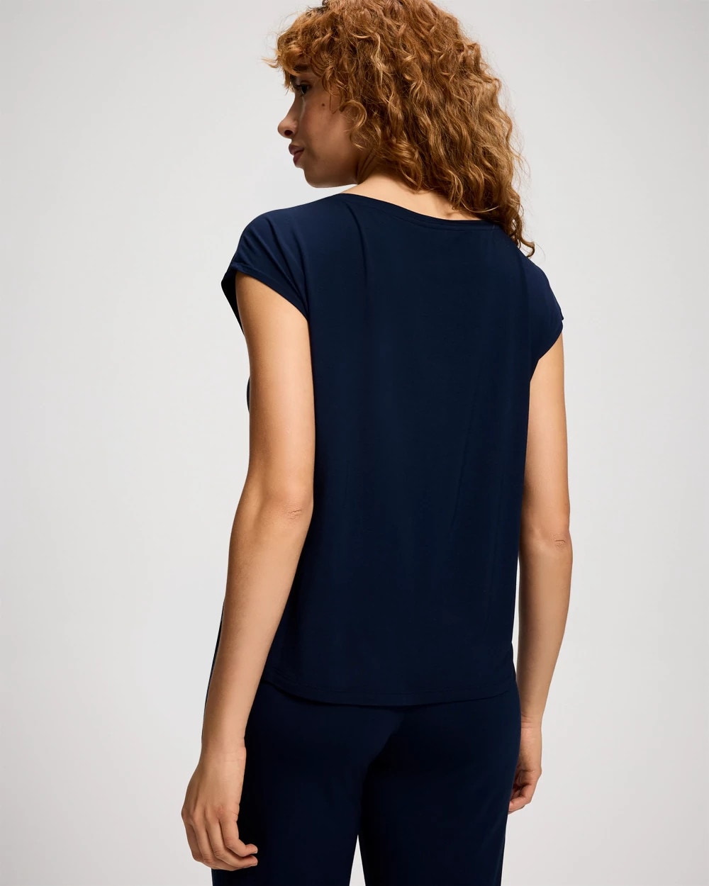 Short Sleeve Boat Neck Top