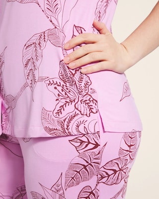 Short Sleeve Notch Collar Pajama Top click to view larger image.