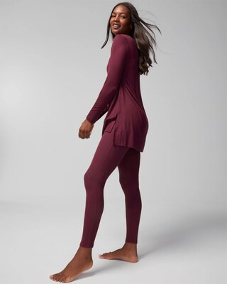 Long-Sleeve V-Neck Pajama Top