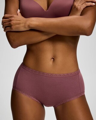 Cotton Brief Panty with Lace Trim